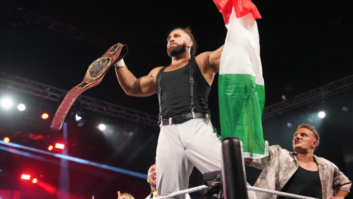 Tony D'Angelo celebrated with the Italian Flag after his victory